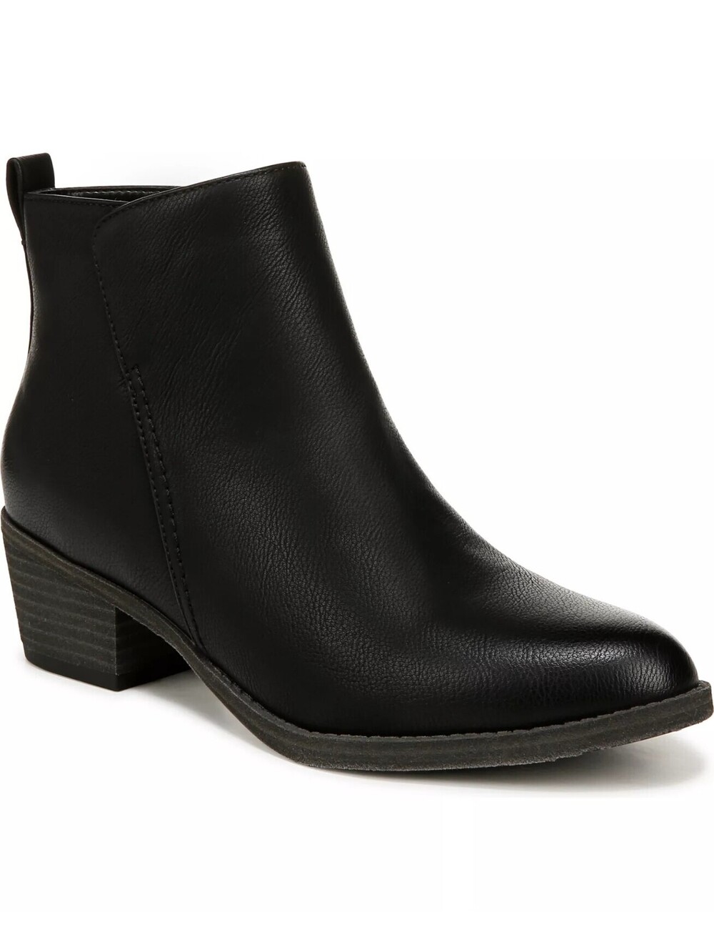 129$ Naturalizer Zaylee Faux Leather Block Heel Booties Women's Size 6.0W Black